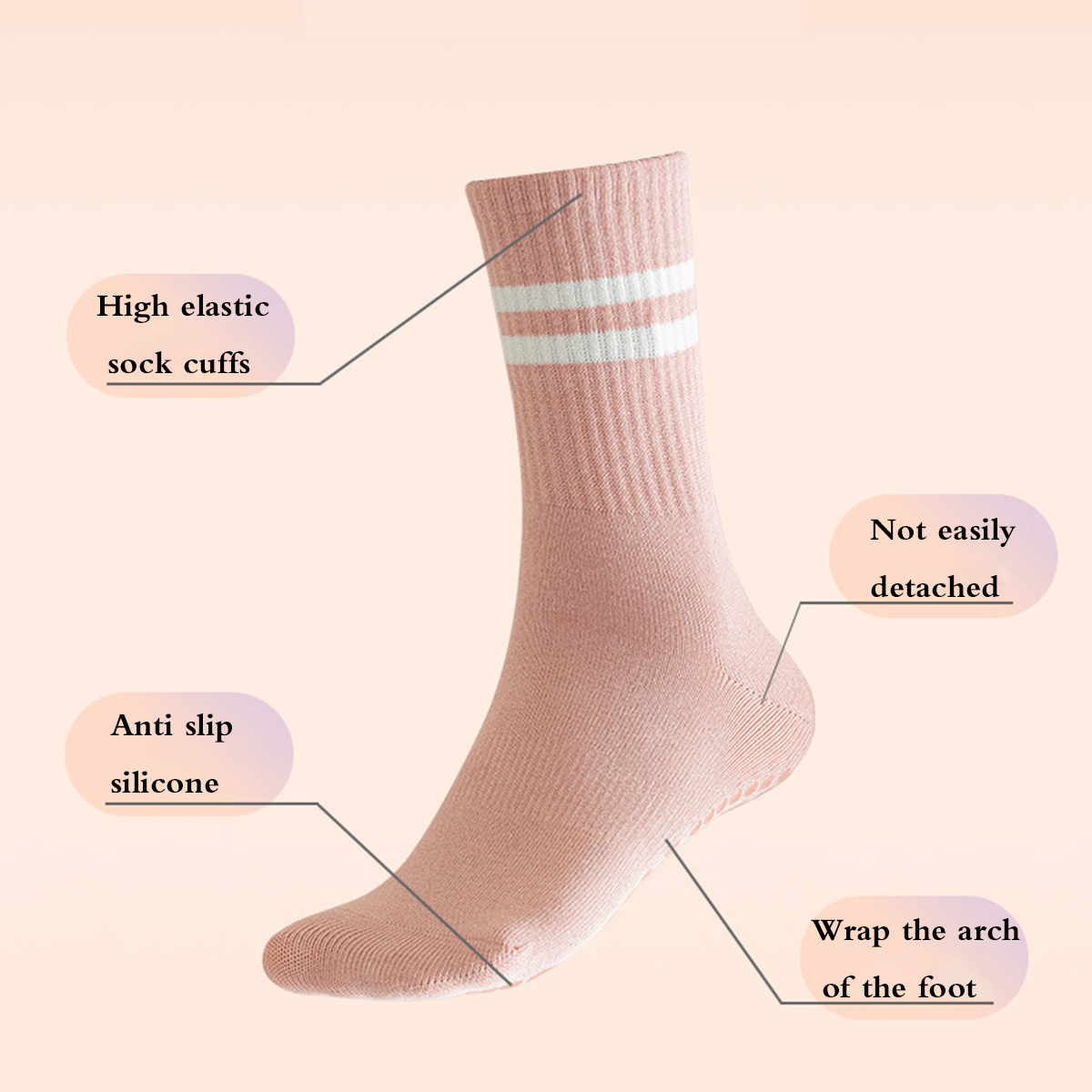 Kaus kaki Pilates dengan pegan - Medias Para Pilates Y Yoga ulasan dan harga