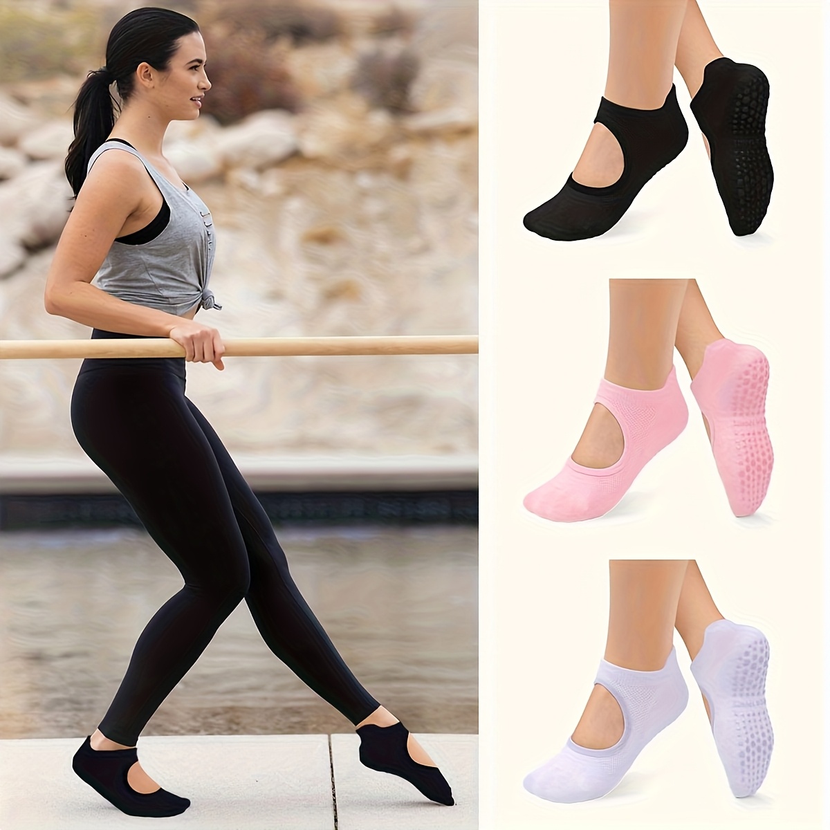 Kaus Kaki Wanita Anti Selip un - Medias Para Pilates Y Yoga ulasan dan harga