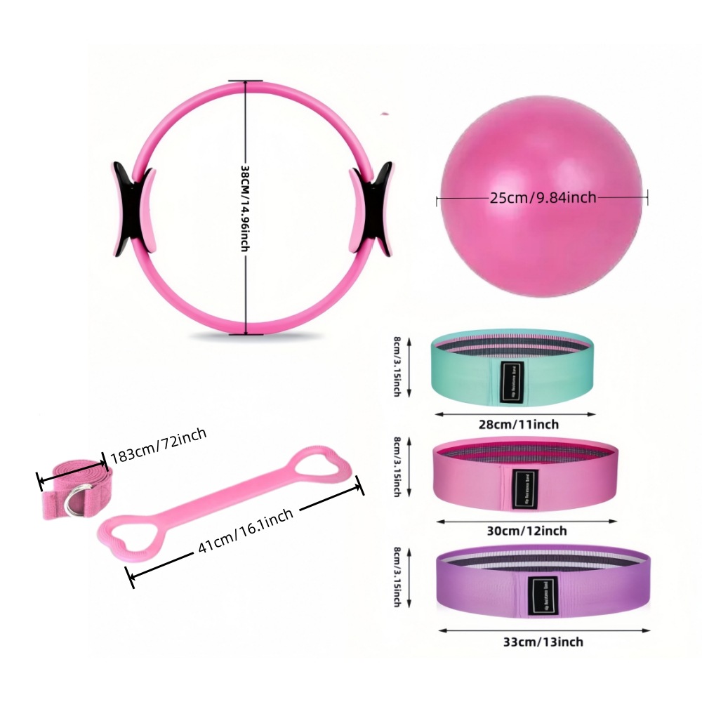 Set Cincin Pilates 8 Buah Pera - Pilates Yoga Resistance Ring ulasan dan harga
