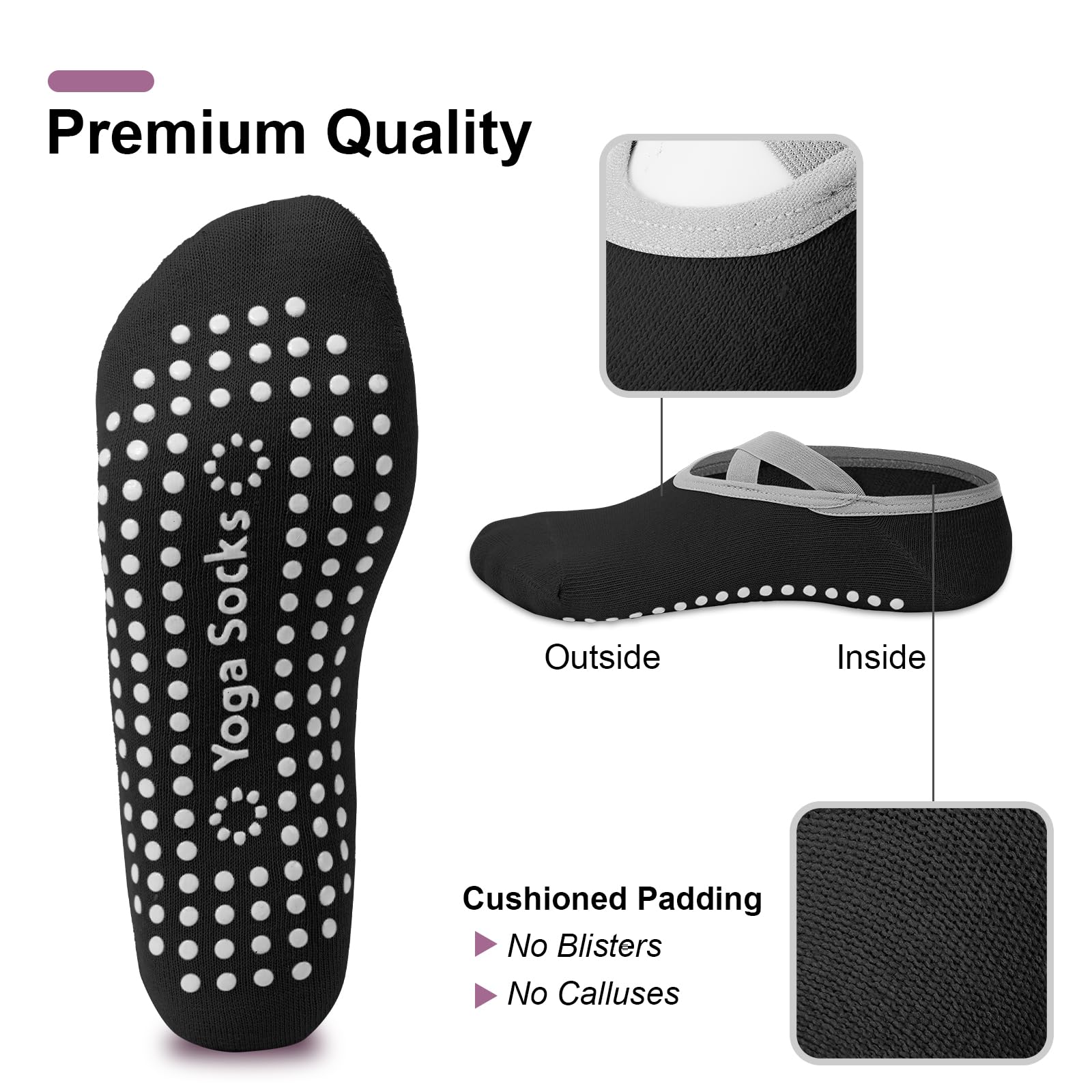4-Pasang Kaus Kaki Pilates Wan - Medias Para Pilates Y Yoga ulasan dan harga