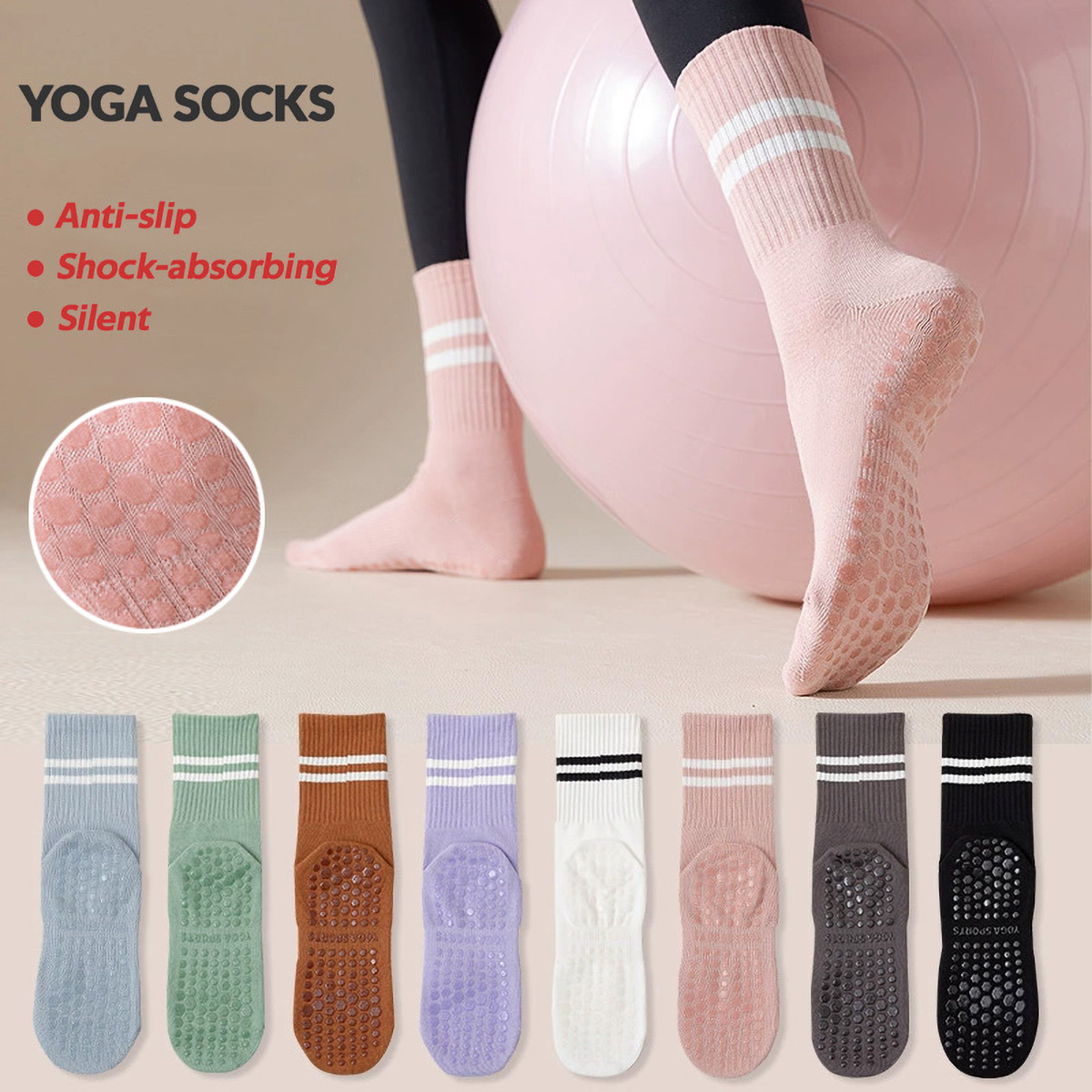 3 Pasang Kaus Kaki Yoga Panjan - Medias Para Pilates Y Yoga ulasan dan harga